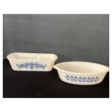 2 Retro GlasBake Snowflake Casseroles