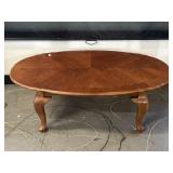 Oak Queen Anne Leg Oval Coffee Table