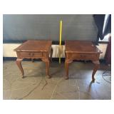 2 Queen Anne Leg 1 Drawer End Tables