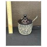 Anchor Hocking Marmalade Jar W/ Sterling Spoon