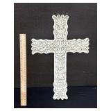 Heavily Carved Wall Hanging Cross