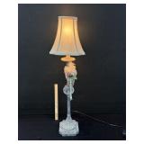 Slender Candlestick Ball Glass Base Lamp