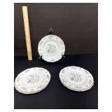 5 Vintage Fraconia Millefleurs Bread Plates