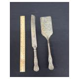 Vintage Sheffield Cake Knife & Serving Spatula