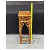 Mid-Century Bamboo Rattan Plant Stand