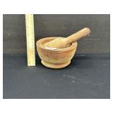 Vintage Wooden Pestal & Mortar Set