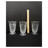 3 Fostoria American Cube Iced Tea Glasses