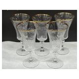 5 Mikasa Antique Lace Crystal Ice Tea Glasses