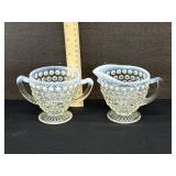 Vintage Fenton Moonstone Cream & Sugar