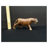 Vintage Hand Carved Wooden Leopard