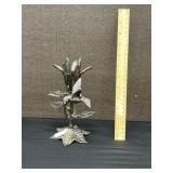 Bronzed Finish Brass Hummingbird Candle Holder