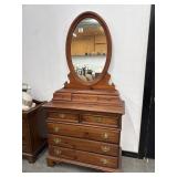 Solid Pine Chest of Drawers W/ Mirror