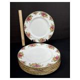 8  Royal Albert Country Roses Dinner Plates