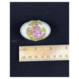 Vintage Porcelain Top Trinket Pill Box