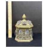 Vintage Brass & Hand Blown Glass Apothecary Jar