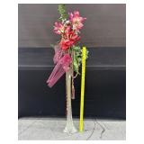 32' Glass Vase With Flowers
