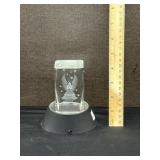 DD Laser Etched Crystal Cube On Stand