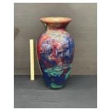 Tall Modern Marbleized Metal Vase