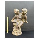 Vintage Bronze Look Auguste Moreau Boy Girl