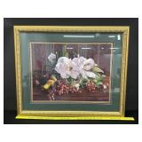 Vintage Gold Framed Print 'Magnolia Memories'
