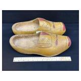 Large Hand Painted Carved Clogs