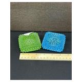 2 Vintage Hobnail Candle Holders