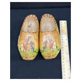 Vintage Childs Hand Painted Clogs From Holland
