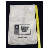 American National Bank Canvas Bank Bag