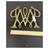 Vintage Large Heavy Brass William & Mary Trivet