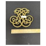 Vintage 1951 Heavy Brass Thomas Jefferson Trivet