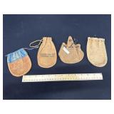 4 Vintage Leather Marble Bags