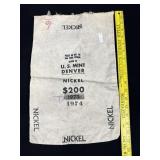 Canvas US Mint Denver Nickel Bag 1974