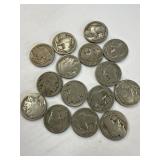 15 Buffalo Indian Head Nickels