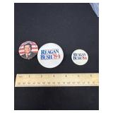 Vintage Presidential Buttons Regan Bush