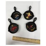 4  Mini John Wright Amish Cast Iron Skillet Decor