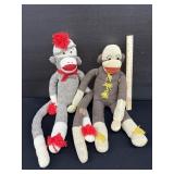 2 Vintage Sock Monkeys