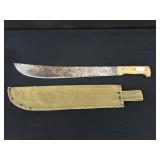 Vintage WWII Machete in Canvas Sleeve