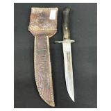 Vintage WWII Military Bayonet Knife W. Sheath