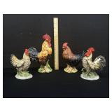 Lot Of 4 Ceramic Roosters