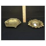2 Vintage Brass Ashtrays