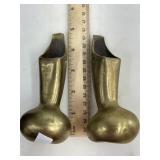 2 Antique Brass Horse Hame Knobs