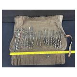 Antique Heavy Duty Irwin Auger Bits in Canvas