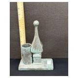 Heavy Vintage Brass Patina Finish Finial