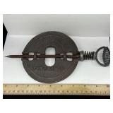 Antique 1937 Cast Iron Stove Damper Adams Co.