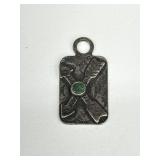 Vintage Sterling Silver Turquoise Navajo Dog Tag