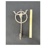 Heavy Cast Iron Twisted Metal Longhorn Coat Hook