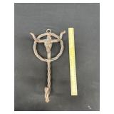 Heavy Cast Iron Twisted Metal Longhorn Coat Hook