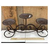 Heavy Cast Iron Trio Candle Holder