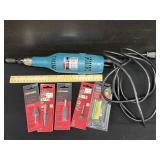 Makita 1/4' Electric Die Grinder W. Attachments