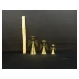 3 Brass Angel Candle Holders